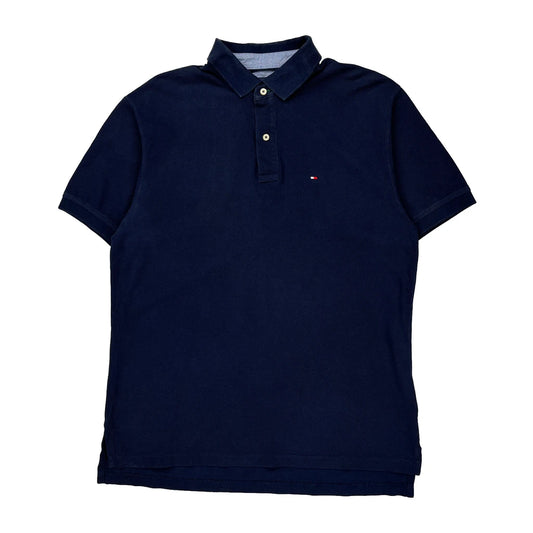 Tommy Hilfiger Polo Shirt - Large Navy Cotton