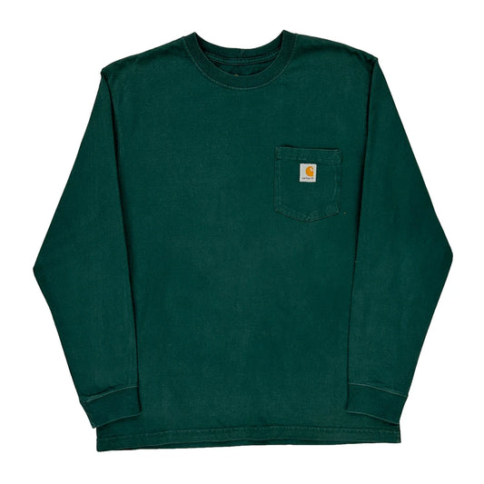 Carhartt Long Sleeve T-Shirt - Medium Green Cotton