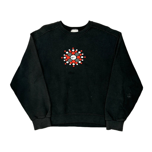 Nike Graphic Sweatshirt - Medium Black Cotton