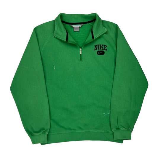 Nike 1/4 Zip - Large Green Cotton