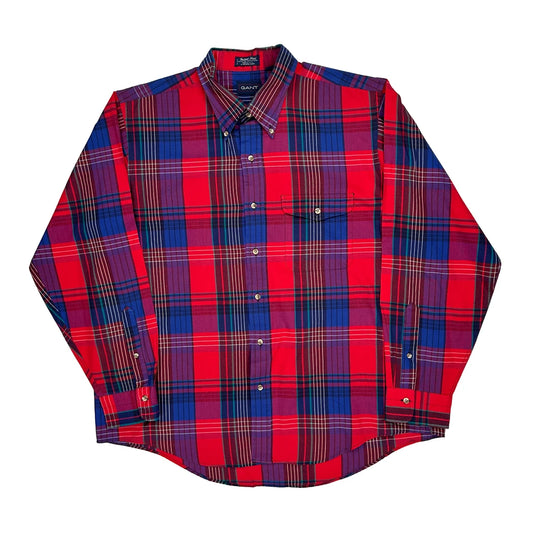 Gant Checked Shirt - XL Blue Cotton Blend