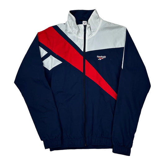 Reebok Track Jacket - Small Navy Polyester
