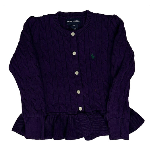 Age 4T Ralph Lauren Cardigan - XS Purple Knitted