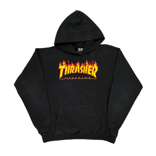 Skateboarding Thrasher Graphic Hoodie - Medium Black Cotton