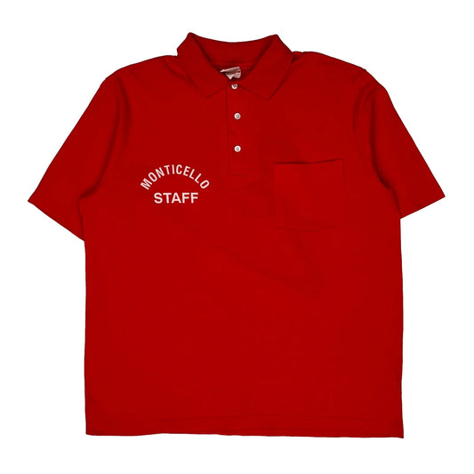 Vintage Hartwell Single Stitch Polo Shirt - Large Red Cotton