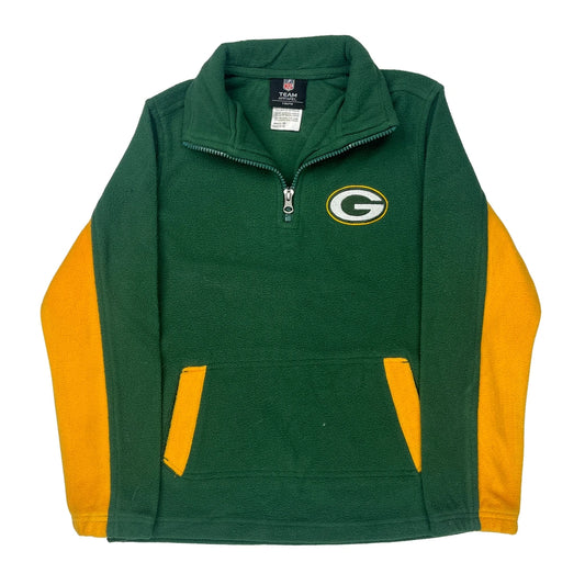 Vintage Age 8 Green Bay Packers Nfl Football 1/4 Zip - Small Green Polyester