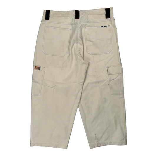 Vintage Hip Hop Five Star Carpenter Trousers - 36W 26L Cream Cotton