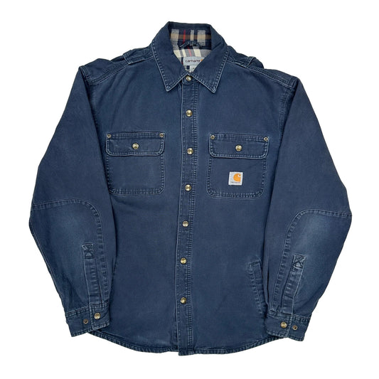 Carhartt Checked Overshirt - Medium Blue Cotton