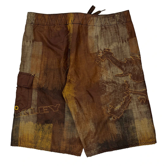 Oakley Cargo Shorts - 36W 11L Brown Polyester