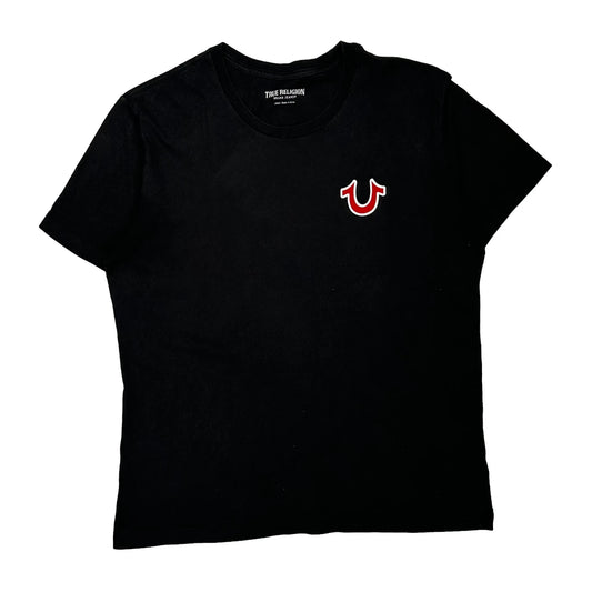 Vintage Guitar Playing Graphic True Religion Graphic T-Shirt - Large Black Cotton