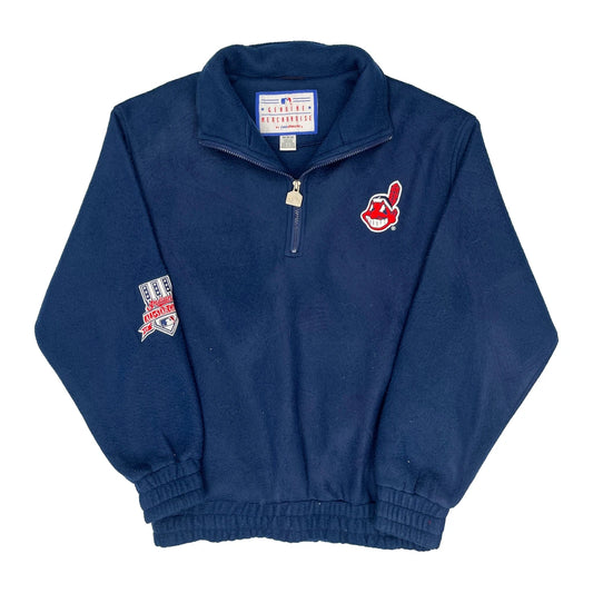 Cleveland Indians Logo Athletics Mlb Fleece - Medium Blue Polyester