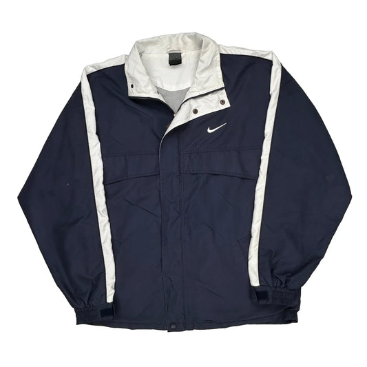 Nike Track Jacket - Large Navy Nylon