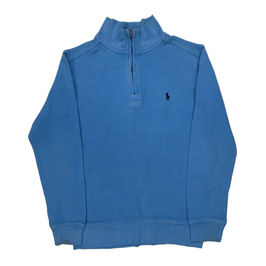 Age 10-12 Ralph Lauren 1/4 Zip - Medium Blue Cotton