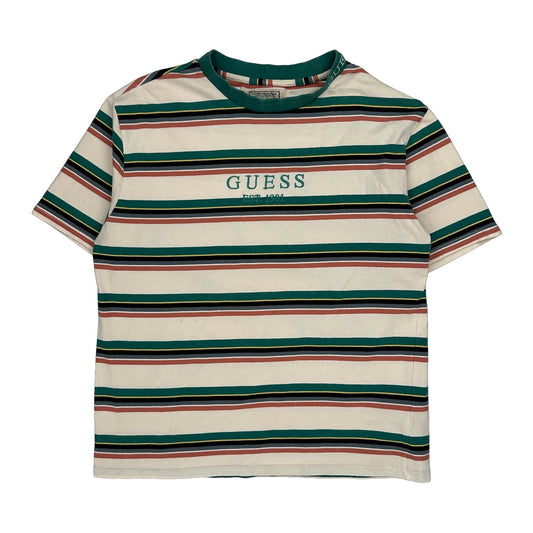Guess Striped T-Shirt - Small Multicoloured Cotton