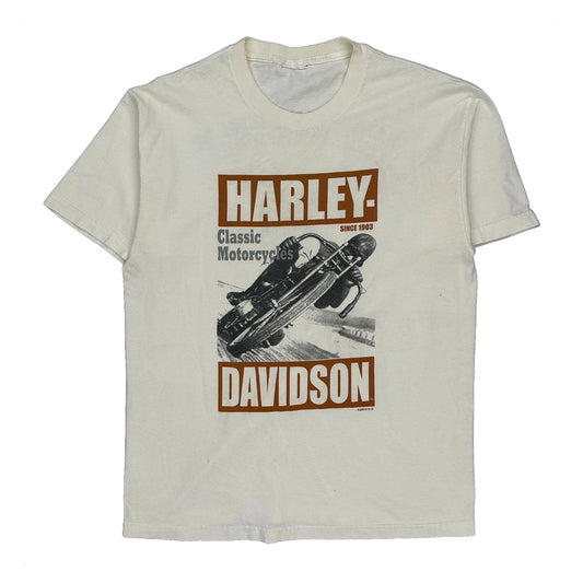 Harley Davidson Graphic T-Shirt - Medium Brown Cotton