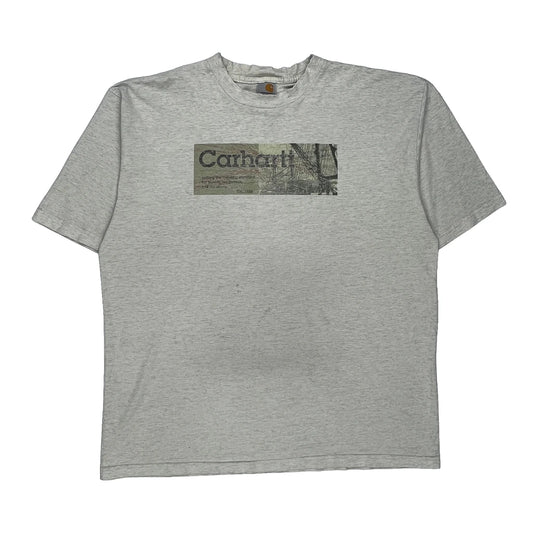 Carhartt Graphic T-Shirt - 2XL Grey Cotton