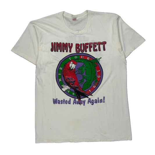 Jimmy Buffett Tour 1991 Hanes Single Stitch T-Shirt - XL White Cotton