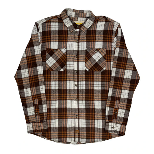 Vintage Unbranded Checked Flannel Shirt - No Size Brown Cotton