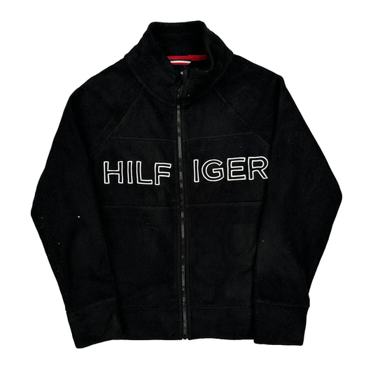 Tommy Hilfiger Spellout Track Jacket - Small Black Polyester