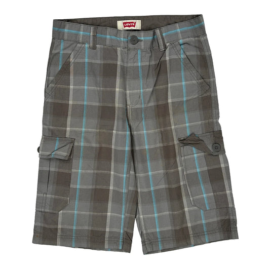 Levis Checked Cargo Shorts - 30W 12L Grey Cotton Blend