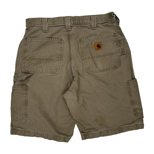 Carhartt Carpenter Shorts - 32W 10L Khaki Cotton