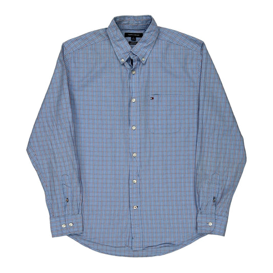 Tommy Hilfiger Checked Shirt - Medium Blue Cotton