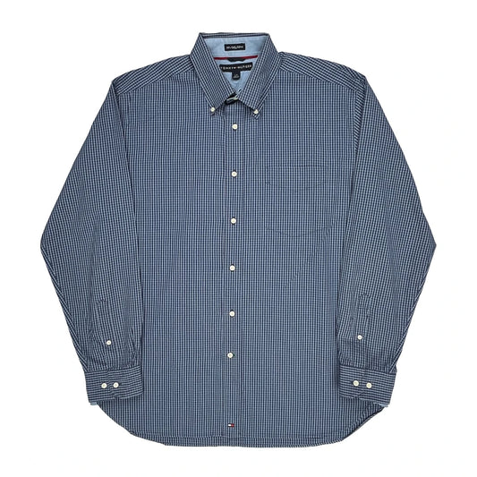 Vintage Tommy Hilfiger Checked Shirt - Large Blue Cotton