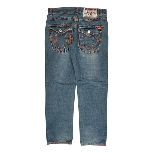Vintage True Religion Contrast Stitch Jeans - 36W 33L Light Wash Denim