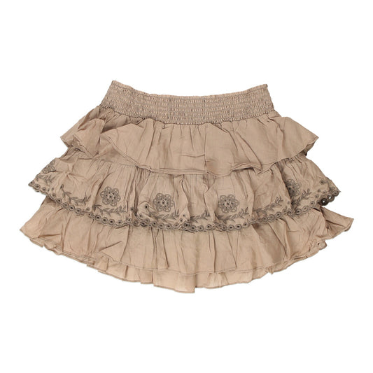 Vintage Jeans West Mini Skirt - Small Beige Cotton