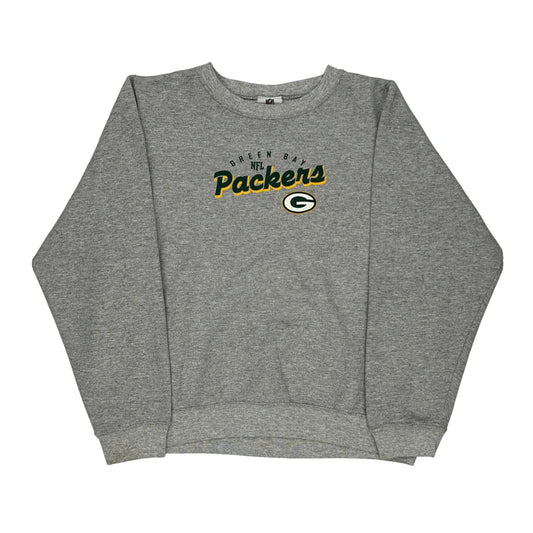 Green Bay Packers N.F.L. Team Apparel Nfl Sweatshirt - Large Grey Cotton Blend