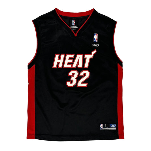 Age 13 Miami Heat Reebok Nba Jersey - Large Black Polyester