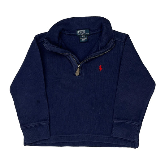 Age 3 Polo By Ralph Lauren Collared 1/4 Zip - 2XS Navy Cotton