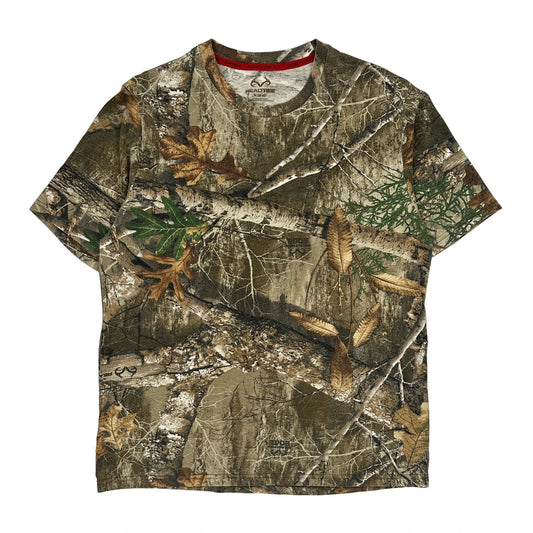 Realtree Camo T-Shirt - Medium Khaki Cotton