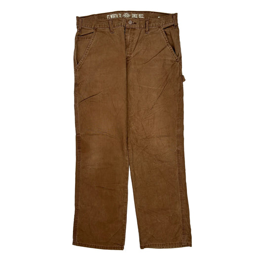 Dickies Carpenter Trousers - 34W 30L Brown Cotton