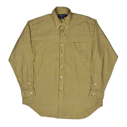 Ralph Lauren Checked Shirt - Large Yellow Cotton