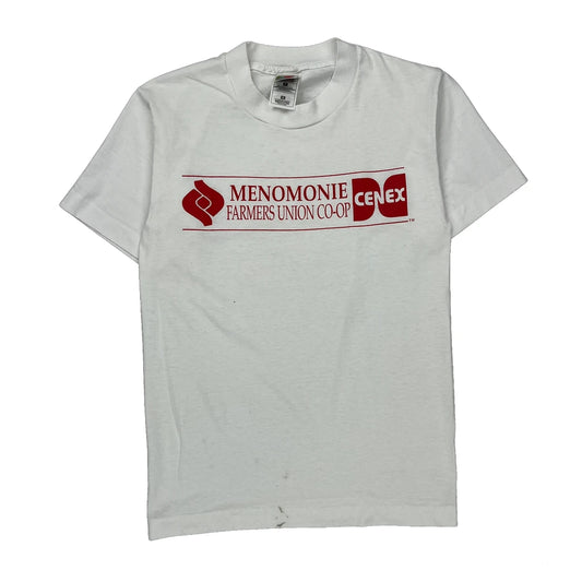 Menomonie Farmers Union Co-Op Fruit Of The Loom Graphic T-Shirt - Small Red Cotton Blend