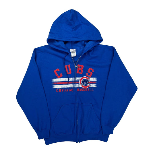 Chicago Cubs Cooperstown Collection Graphic Hoodie - Large Blue Cotton