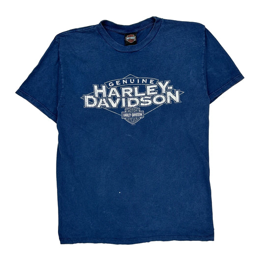 Maui, Hawaii Harley Davidson Graphic T-Shirt - Large Blue Cotton