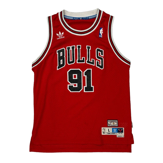 Chicago Bulls Adidas Rodman Nba Jersey - Large Red Polyester