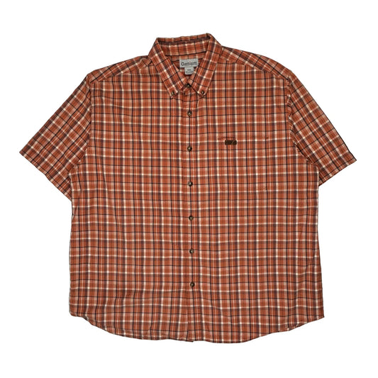 Carhartt Checked Short Sleeve Shirt - 2XL Orange Cotton