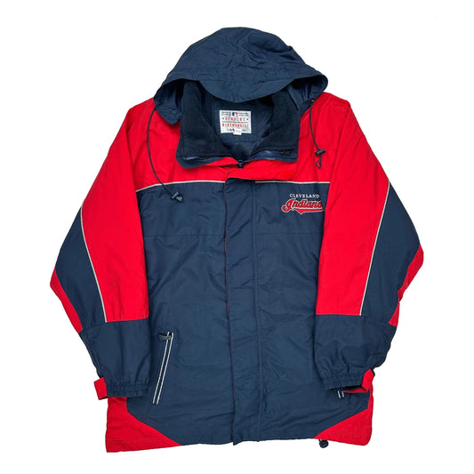 Vintage Cleveland Indians Mlb Windbreaker - Large Navy Polyester