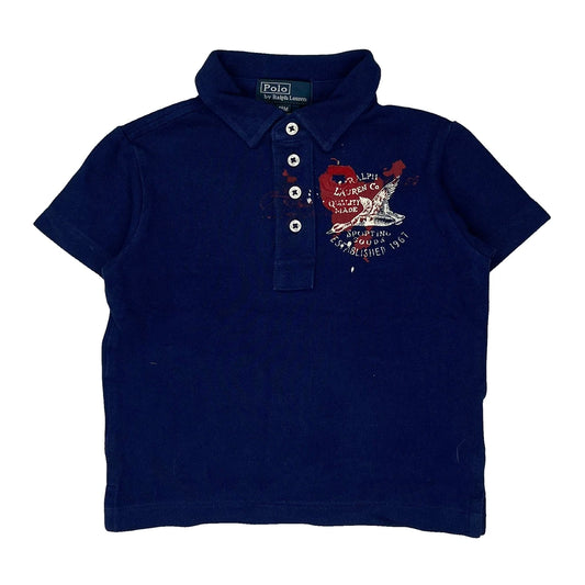 Age 18 Months Polo By Ralph Lauren Polo Shirt - 4XS Navy Cotton