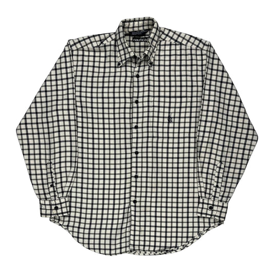 Nautica Checked Shirt - Medium Black & White Cotton
