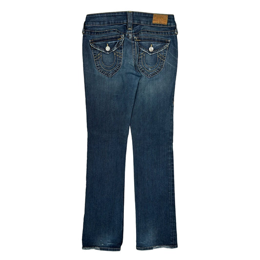 True Religion Boot Cut Jeans - 30W UK 8 Blue Cotton