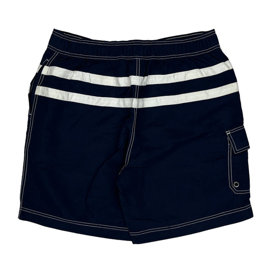 H Logo Tommy Hilfiger Striped Sport Shorts - X-Largew 10L Blue Nylon