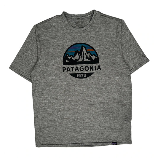 Vintage Patagonia Graphic T-Shirt - Small Grey Polyester