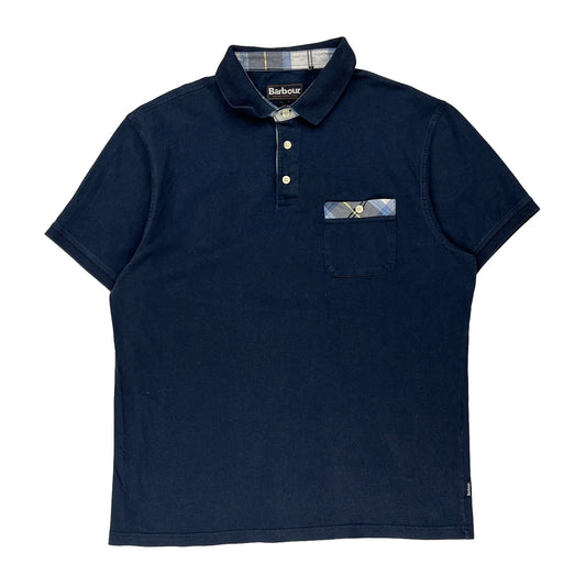 Barbour Polo Shirt - XL Blue Cotton