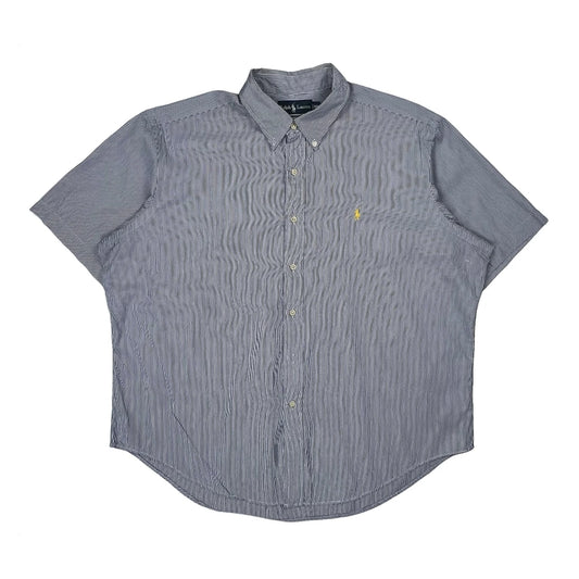 Ralph Lauren Striped Short Sleeve Shirt - 2XL Blue Cotton