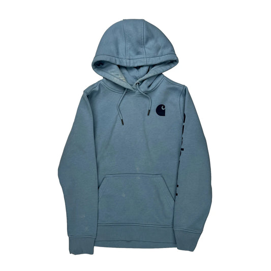 Carhartt Spellout Hoodie - Medium Blue Cotton