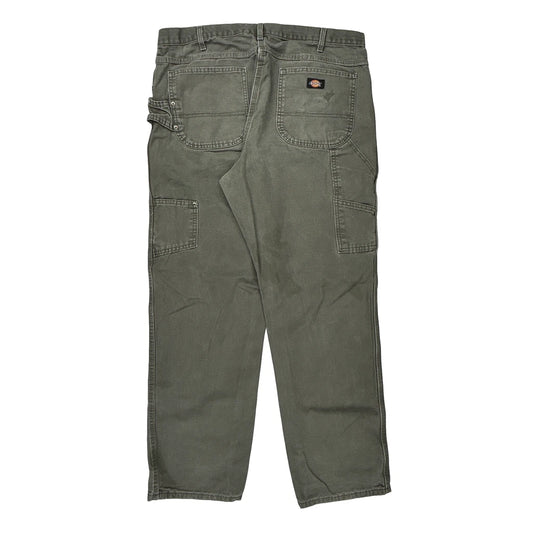 Dickies Carpenter Trousers - 36W 30L Green Cotton